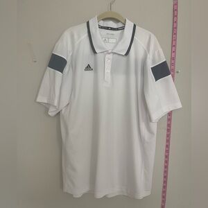 Adidas Men's White and Gray Polo Shirt